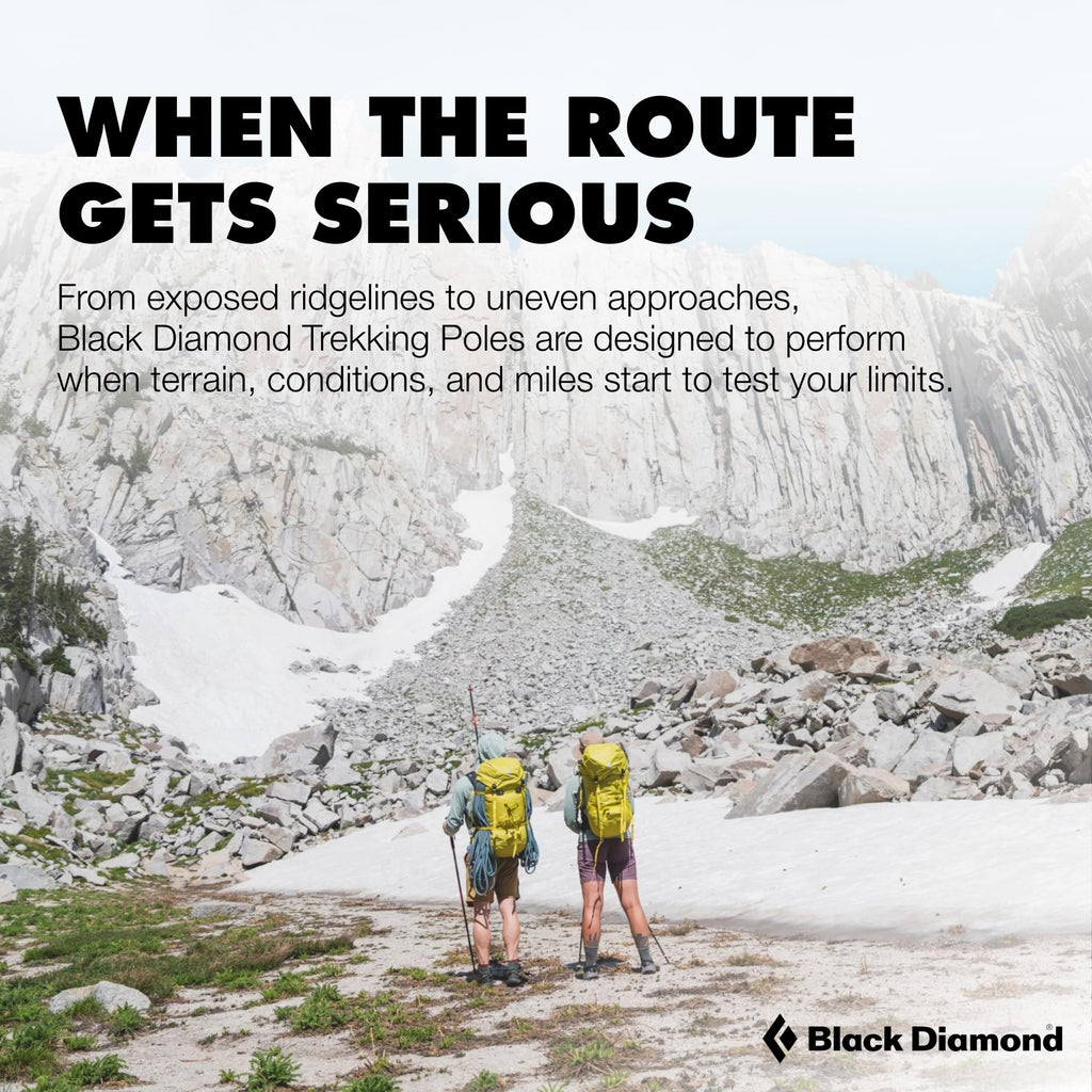 BLACK DIAMOND Trail Trekking Poles (Pair) | Lightweight Aluminum Hiking Poles | Natural, Cork, or Foam Grips | FlickLock Adjustable Shafts for All-Season Stability