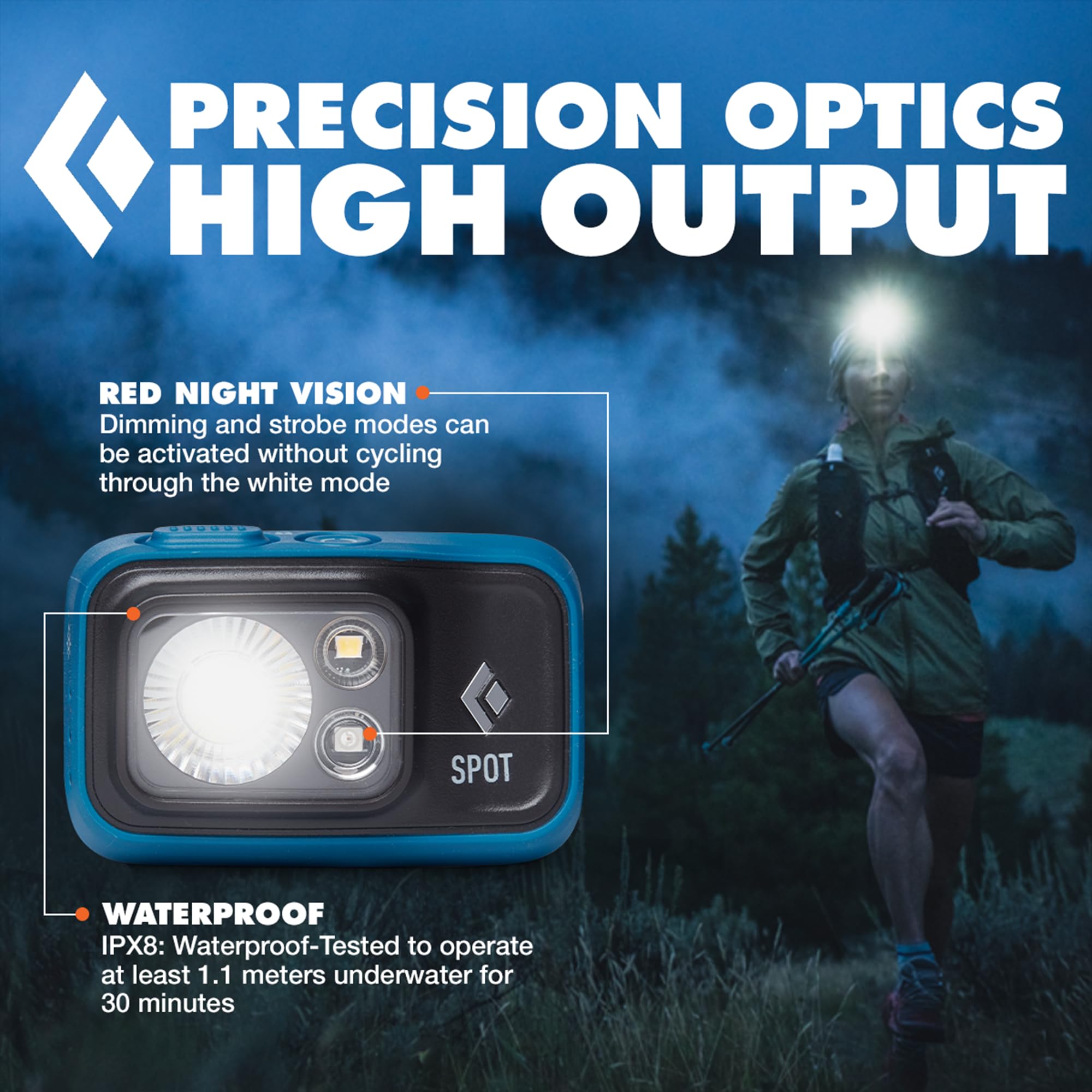BLACK DIAMOND Spot 400 Headlamp | 400 Lumens Brightness, Dimmable | Waterproof & Durable | 3X AAA Battery Operated (Included) | Graphite