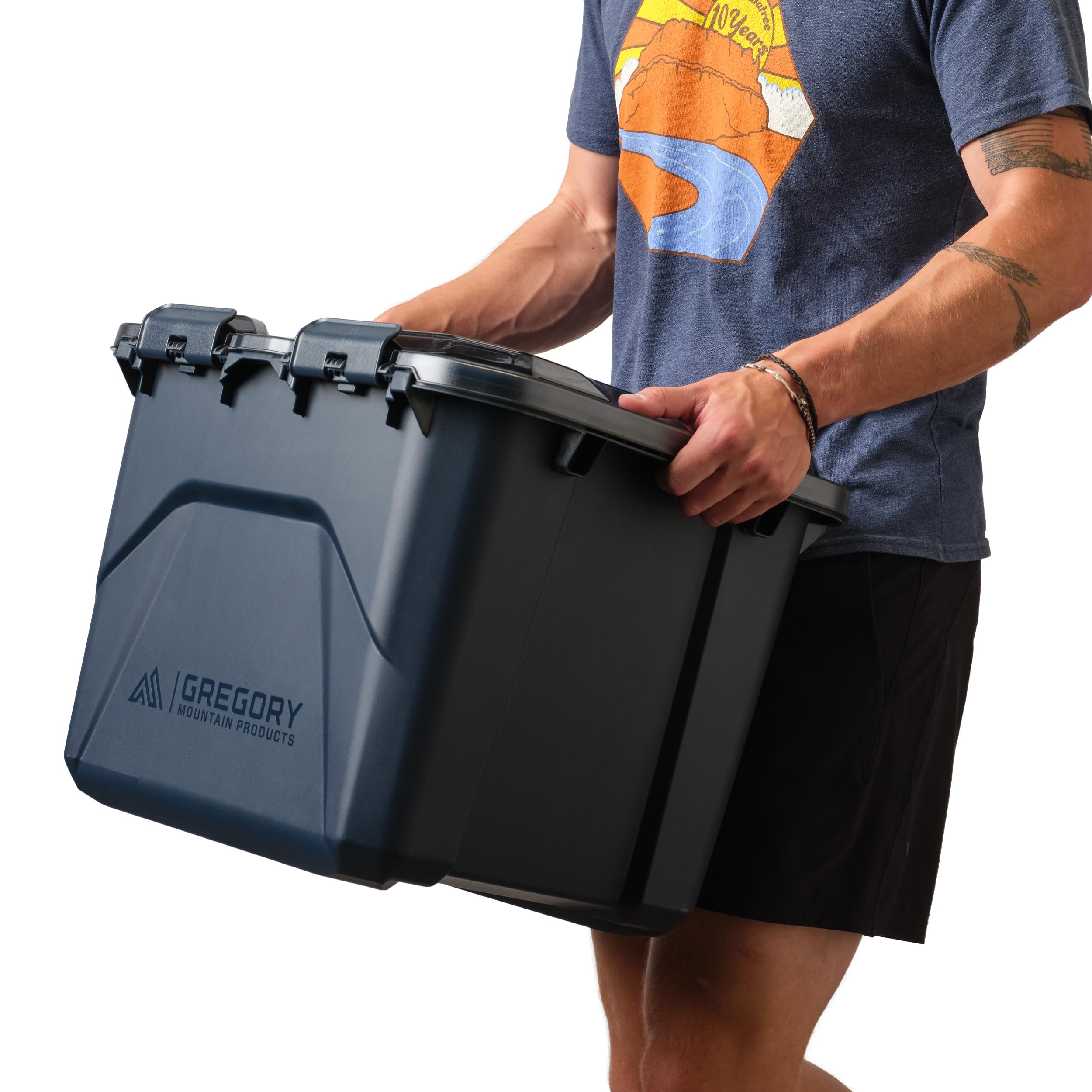 Gregory Alpaca 25L Waterproof Gear Organization/Camping Gear Box with Transparent Removable Lid, Slate Blue