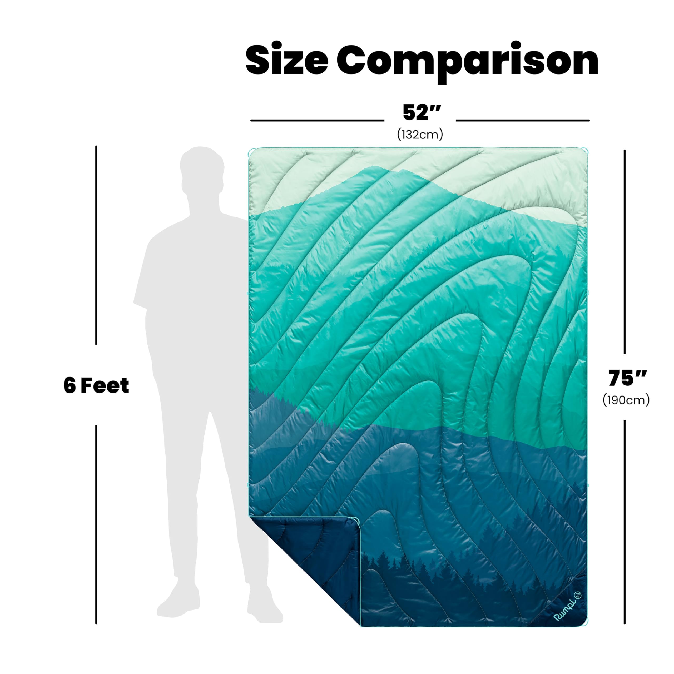 Rumpl Original Puffy 1-Person Blanket for Camping and Outdoors, Alpenglow