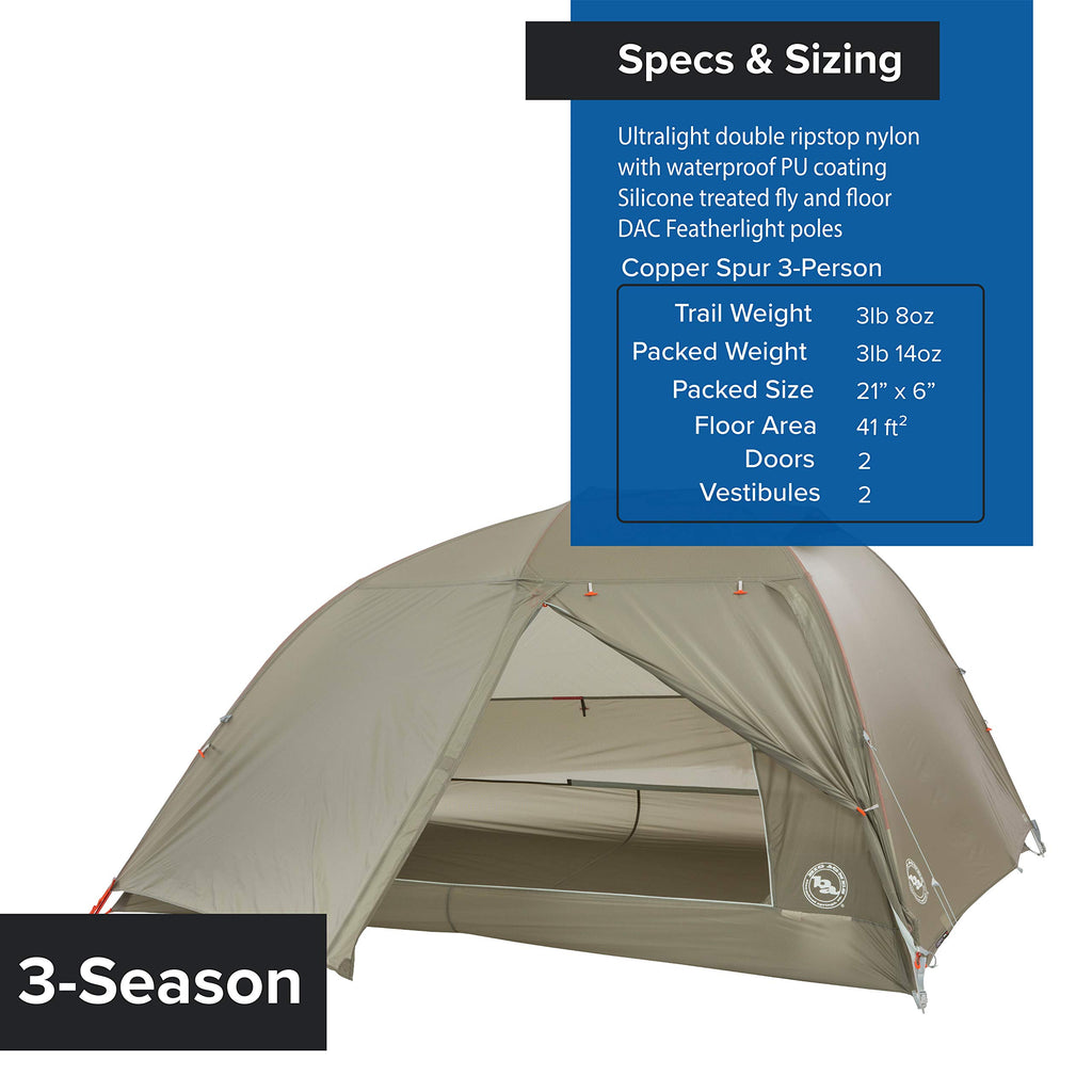 Big Agnes Copper Spur HighVolume Ultralight Backpacking and Camping Tent