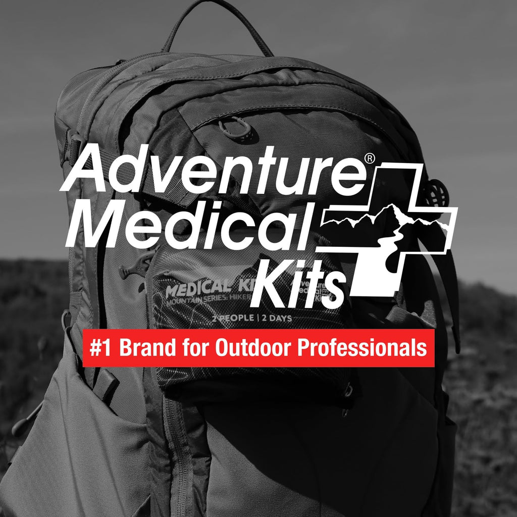 Adventure Medical Kits Mountain Series Medical Kit - Hiker - Emergency Medical First Aid Kit - For 2 People for 2 Days - Comes with a Trauma Pad, Medicine, Guide Book & More