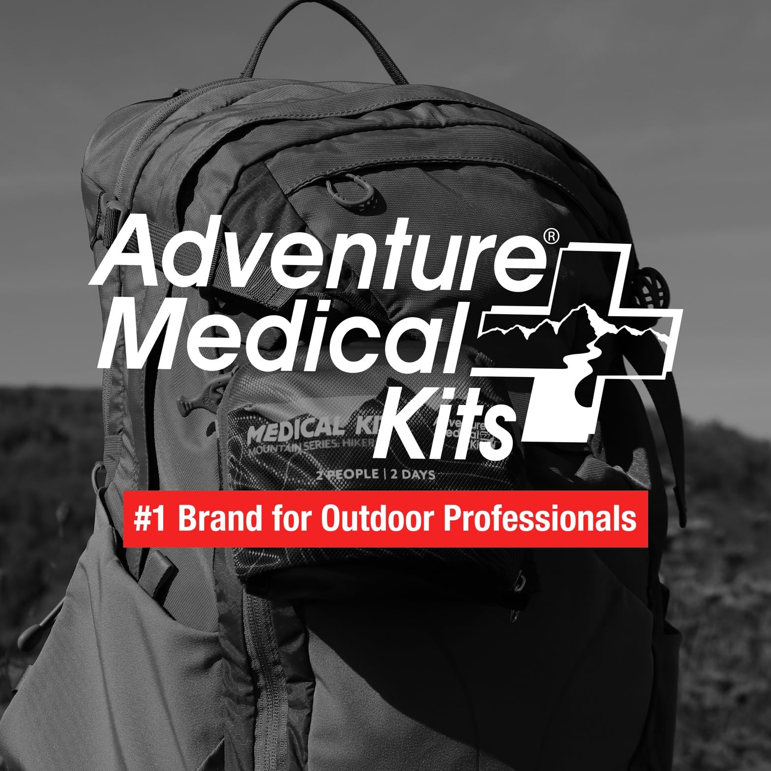 Adventure Medical Kits Mountain Series Medical Kit - Hiker - Emergency Medical First Aid Kit - For 2 People for 2 Days - Comes with a Trauma Pad, Medicine, Guide Book & More