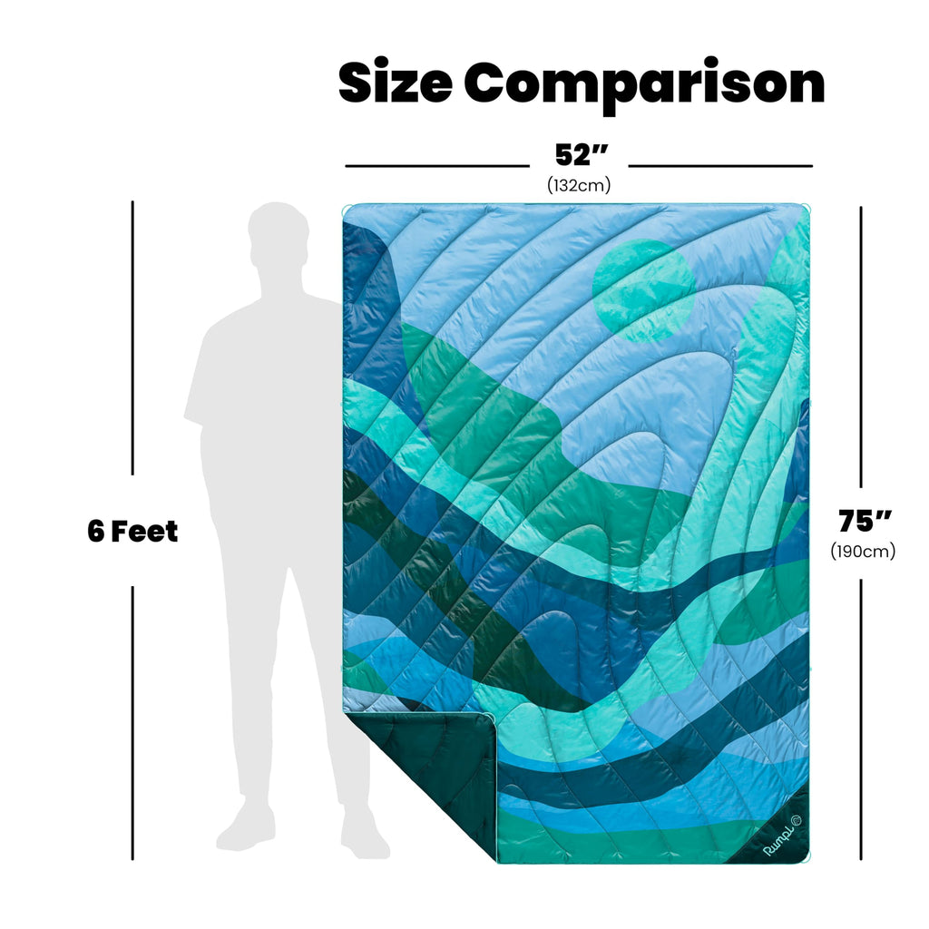 Rumpl Original Puffy 1-Person Blanket for Camping and Outdoors, Alpenglow
