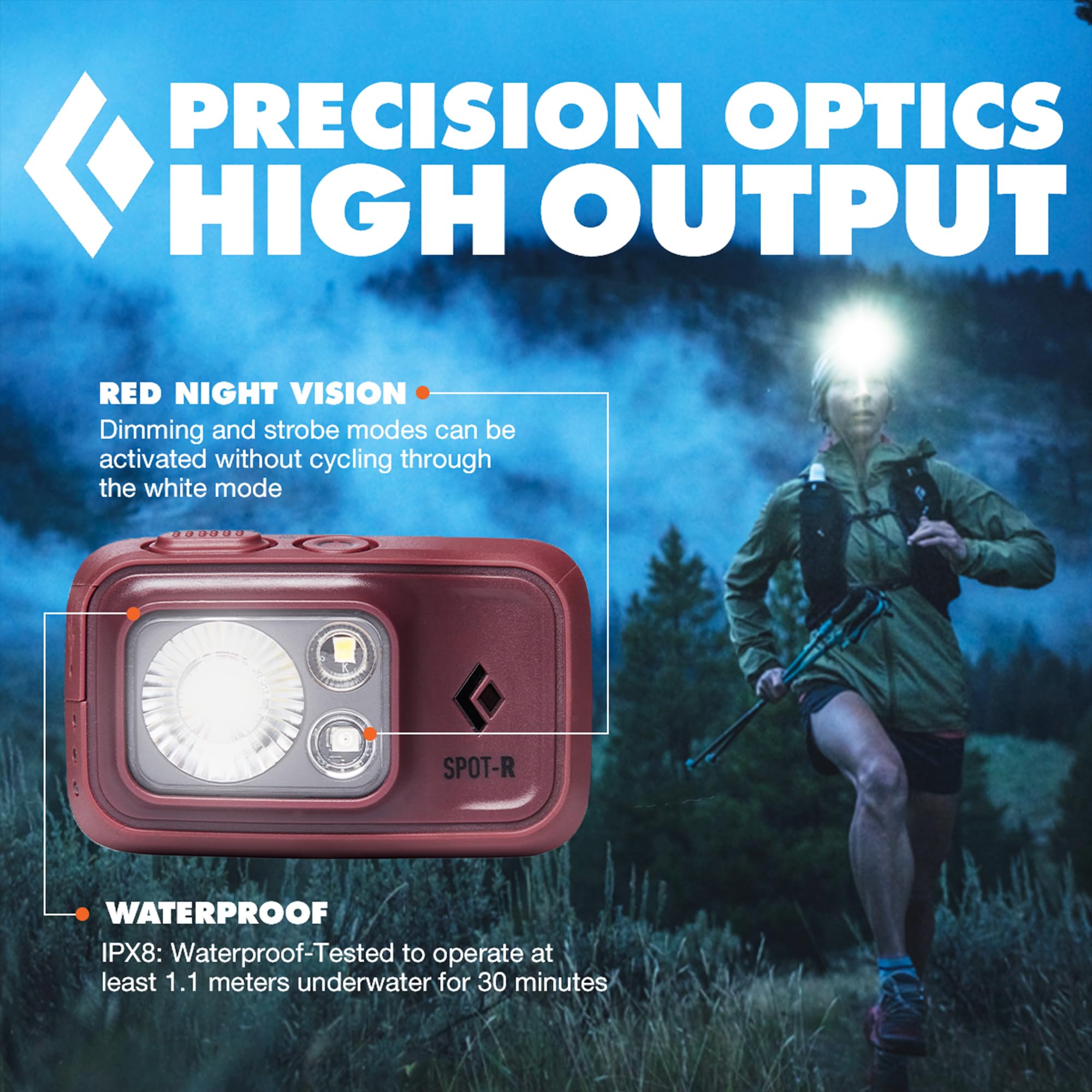 BLACK DIAMOND Spot 400 Headlamp | 400 Lumens Brightness, Dimmable | Waterproof & Durable | 3X AAA Battery Operated (Included) | Graphite