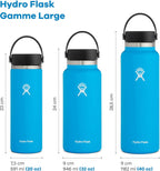 Hydro Flask 32 oz. Water Bottle - Stainless Steel, Reusable, Vacuum Insulated- Wide Mouth with Leak Proof Flex Cap