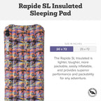 Big Agnes Rapide SL - Insulated Sleeping Pad, Ultralight, All Season Compact Backpacking and Hiking, Pumphouse Sack Included, Orange, 20x72 Regular
