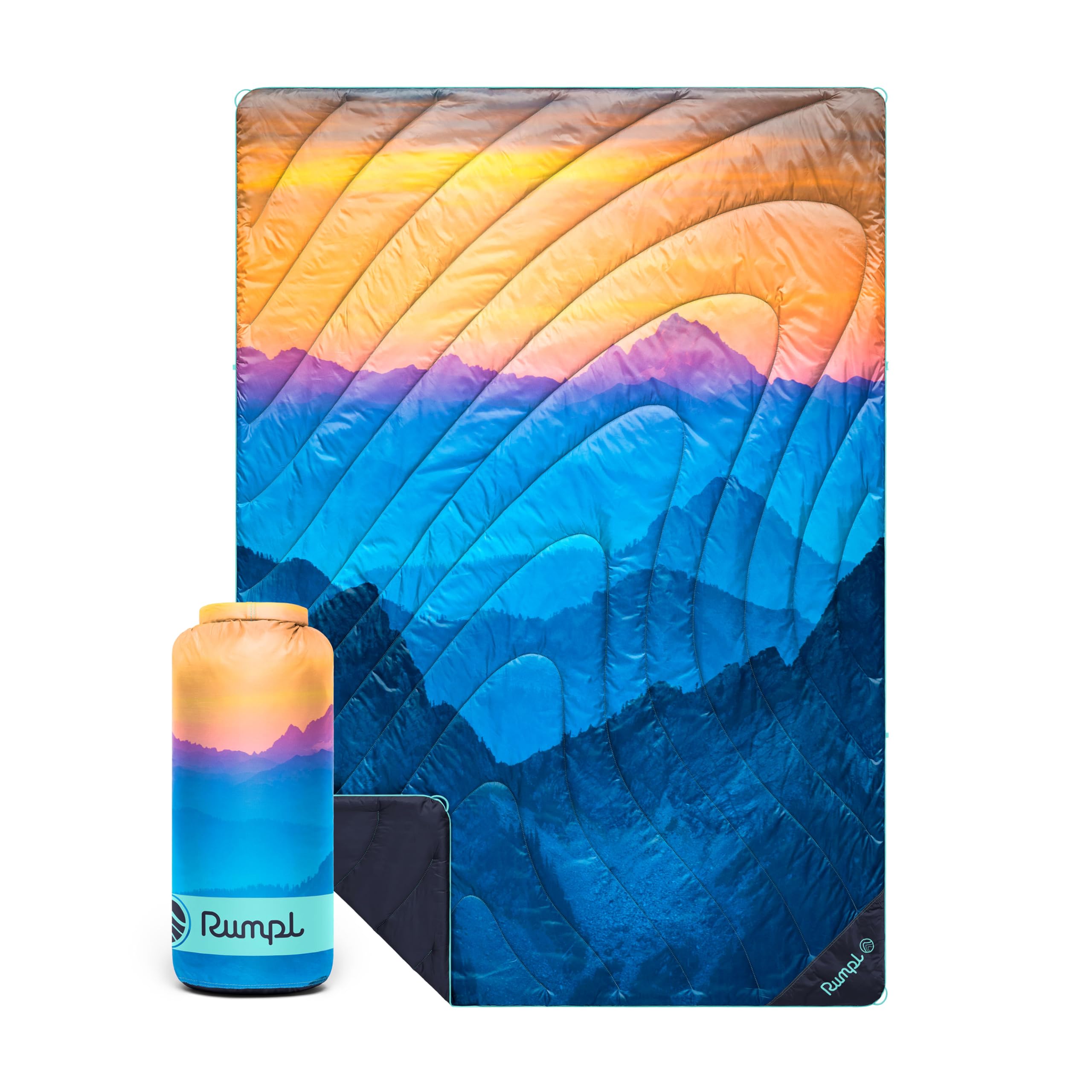Rumpl Original Puffy 1-Person Blanket for Camping and Outdoors, Alpenglow