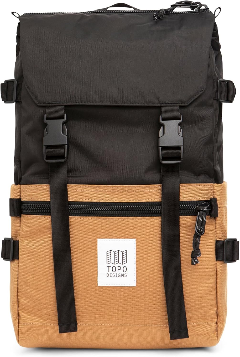 Topo Designs Rover Pack Classic - Daily Daypack for Commutes, Day Trips, Hikes, Iconic Denver Design, PFAS-Free, Fair Trade, BlueSign Backpack (Khaki/Black)