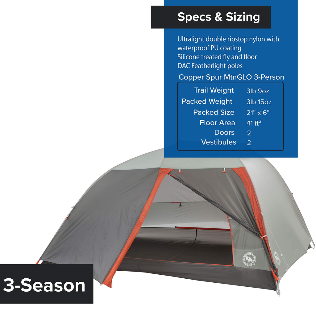Big Agnes Copper Spur HighVolume Ultralight Backpacking and Camping Tent