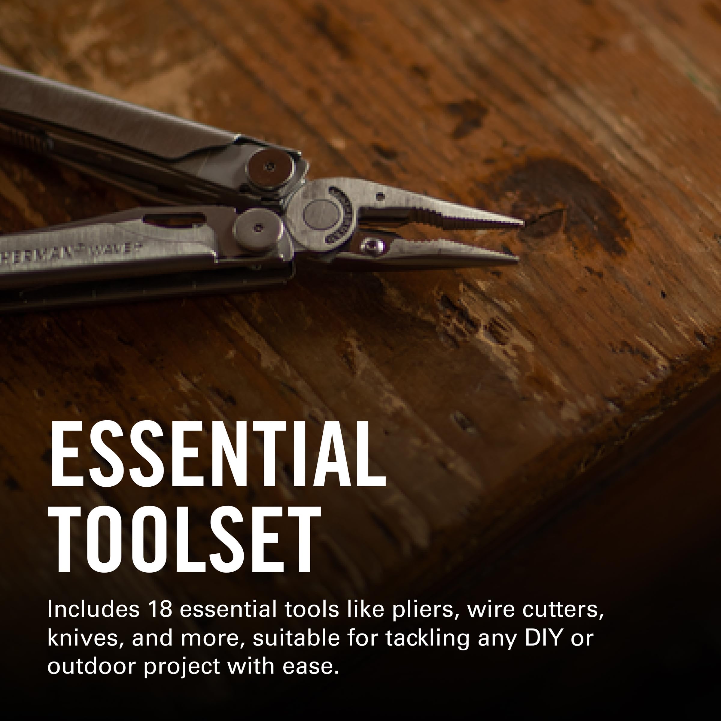 LEATHERMAN, Wave+, 18-in-1 Full-Size, Versatile Multi-tool for DIY, Home, Garden, Outdoors or Everyday Carry (EDC), Stainless Steel