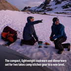 Sea to Summit Frontier Ultralight Collapsible One Pot Cook Set, 2-Person (1 Pot, 2 Bowls, 2 Cups)