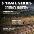 BLACK DIAMOND Trail Trekking Poles (Pair) | Lightweight Aluminum Hiking Poles | Natural, Cork, or Foam Grips | FlickLock Adjustable Shafts for All-Season Stability